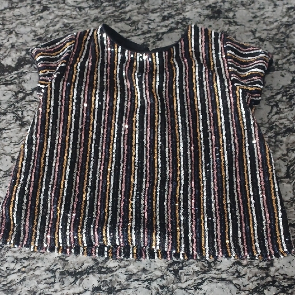 art class Multicolor Sequin Striped Tee